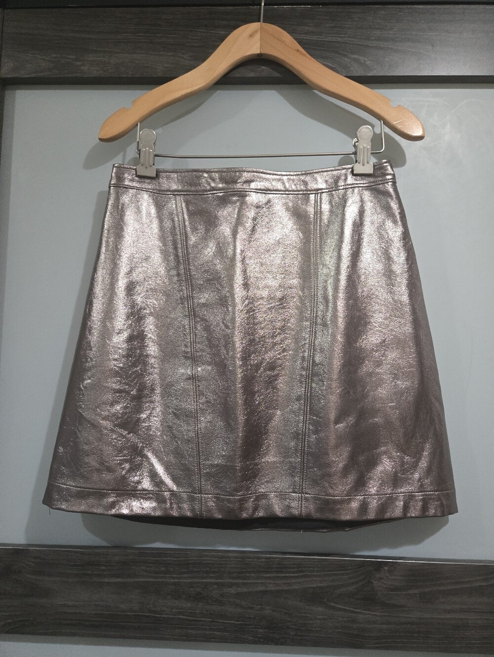 Abercrombie & Fitch faux leather metallic Mini skirt XS